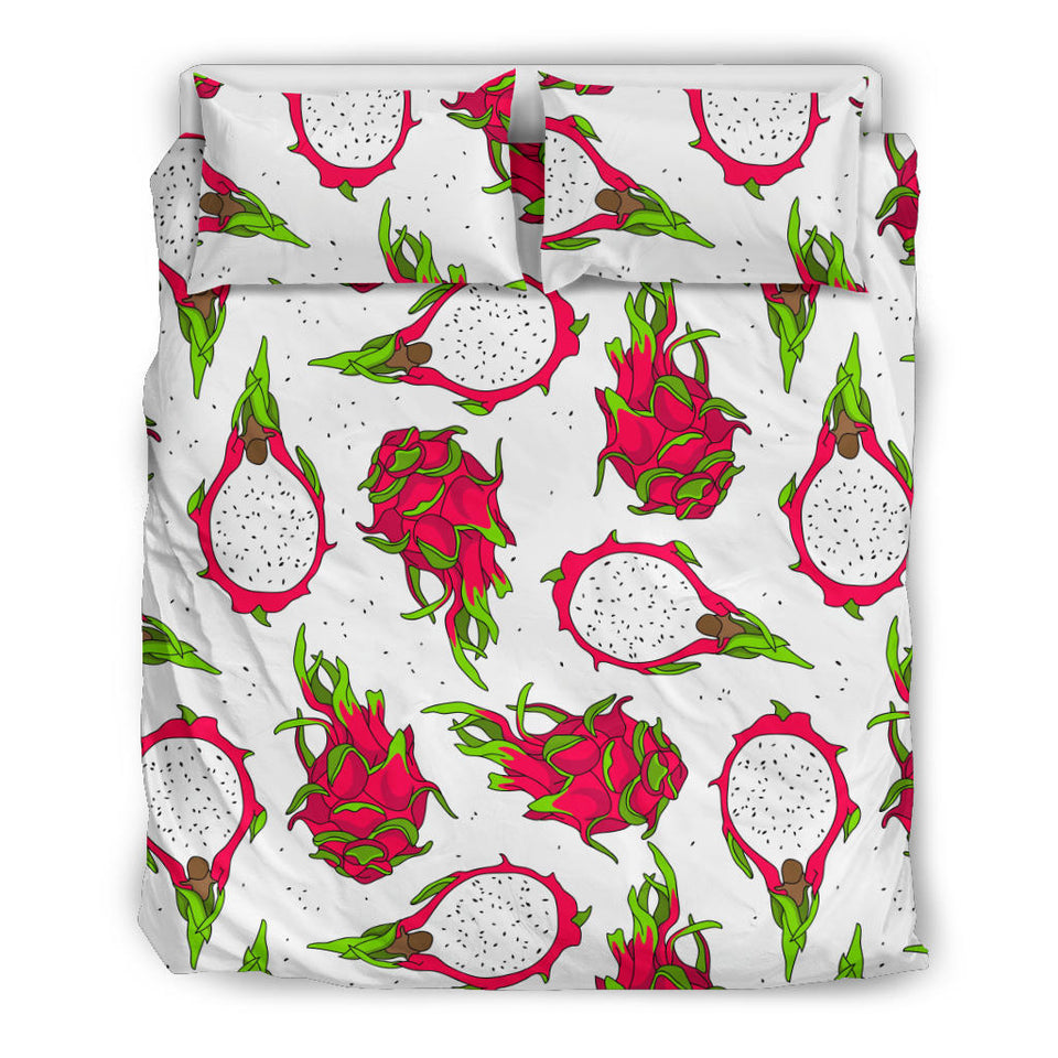 Dragon Fruits White Background Bedding Set