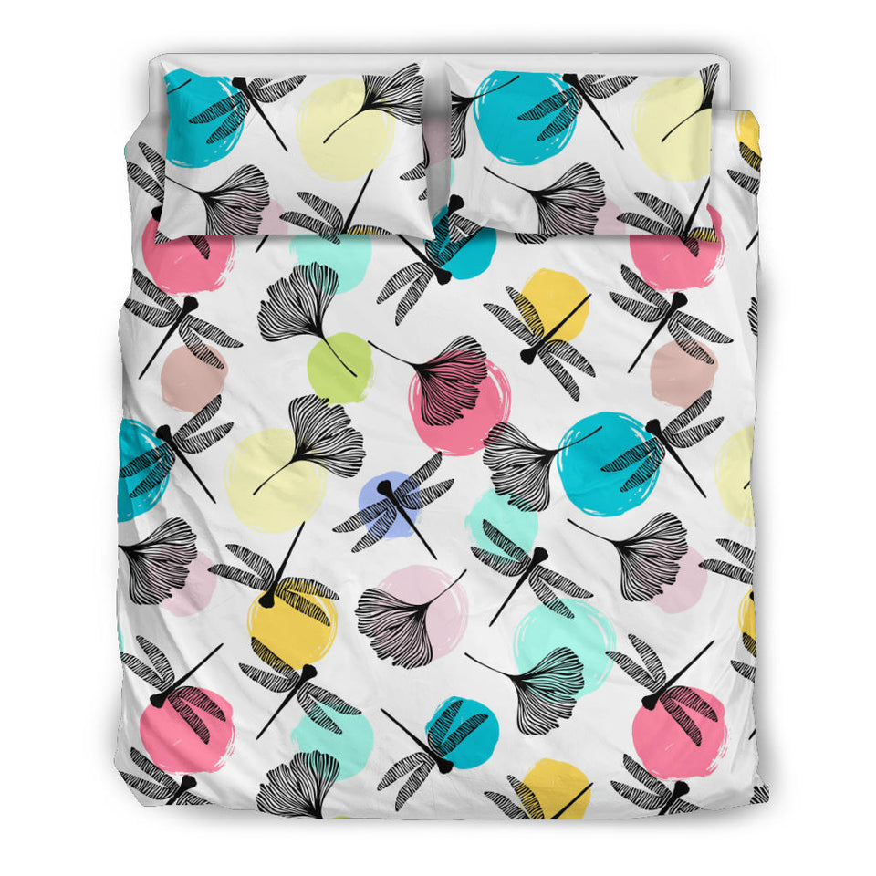 Dragonflies Ginkgo Leaves Pattern Bedding Set