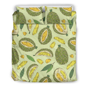 Durian Leaves Pattern Background Bedding Set