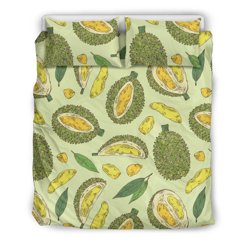Durian Leaves Pattern Background Bedding Set