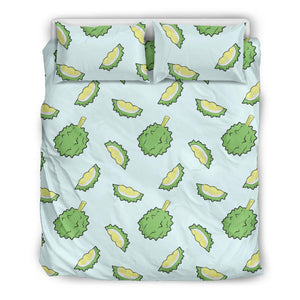 Durian Pattern Blue Background Bedding Set