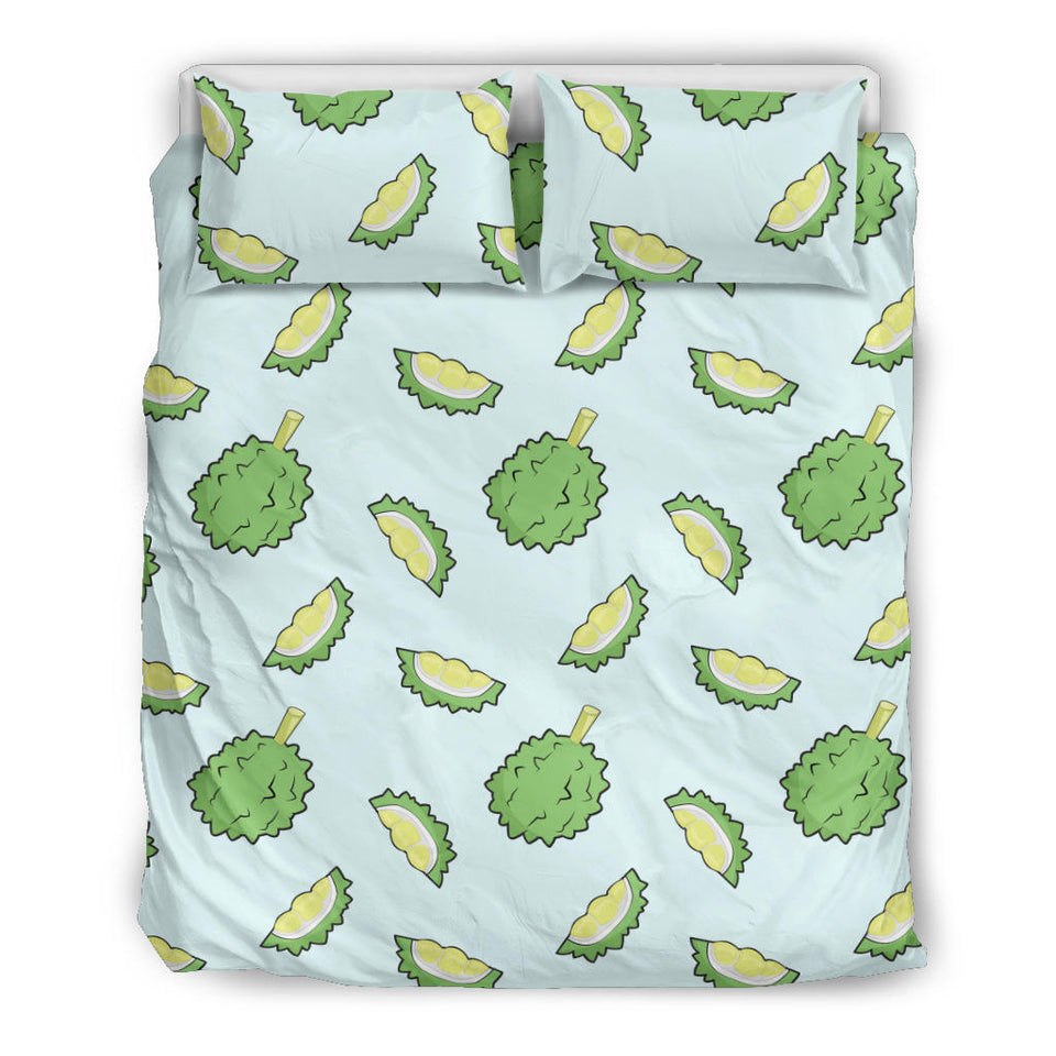 Durian Pattern Blue Background Bedding Set