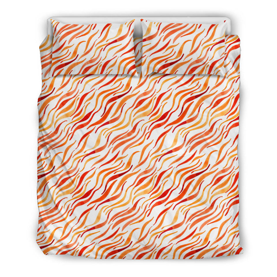 Fire Flame Watercolor Pattern Bedding Set