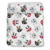 French Bulldog Cup Paw Pattern Bedding Set