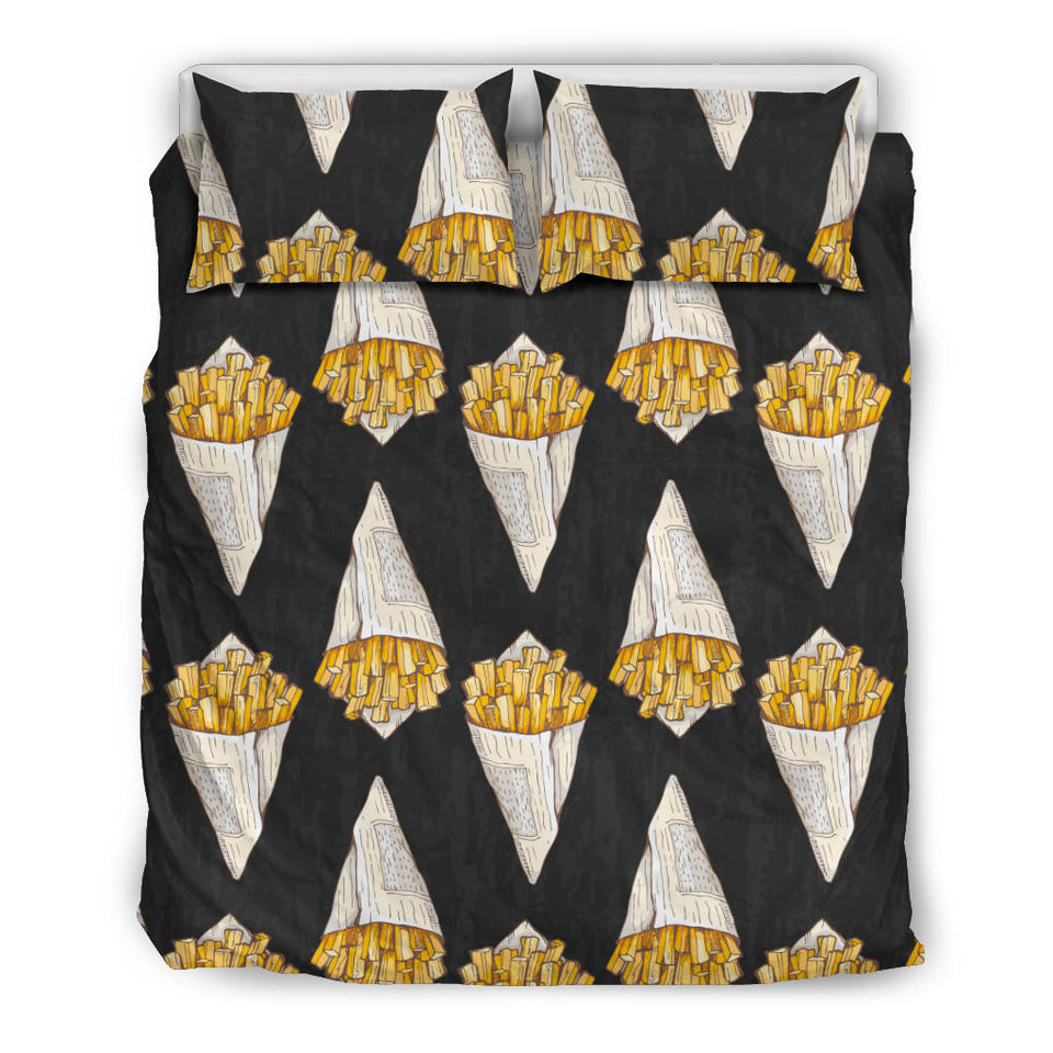 French Fries Dark Background Bedding Set