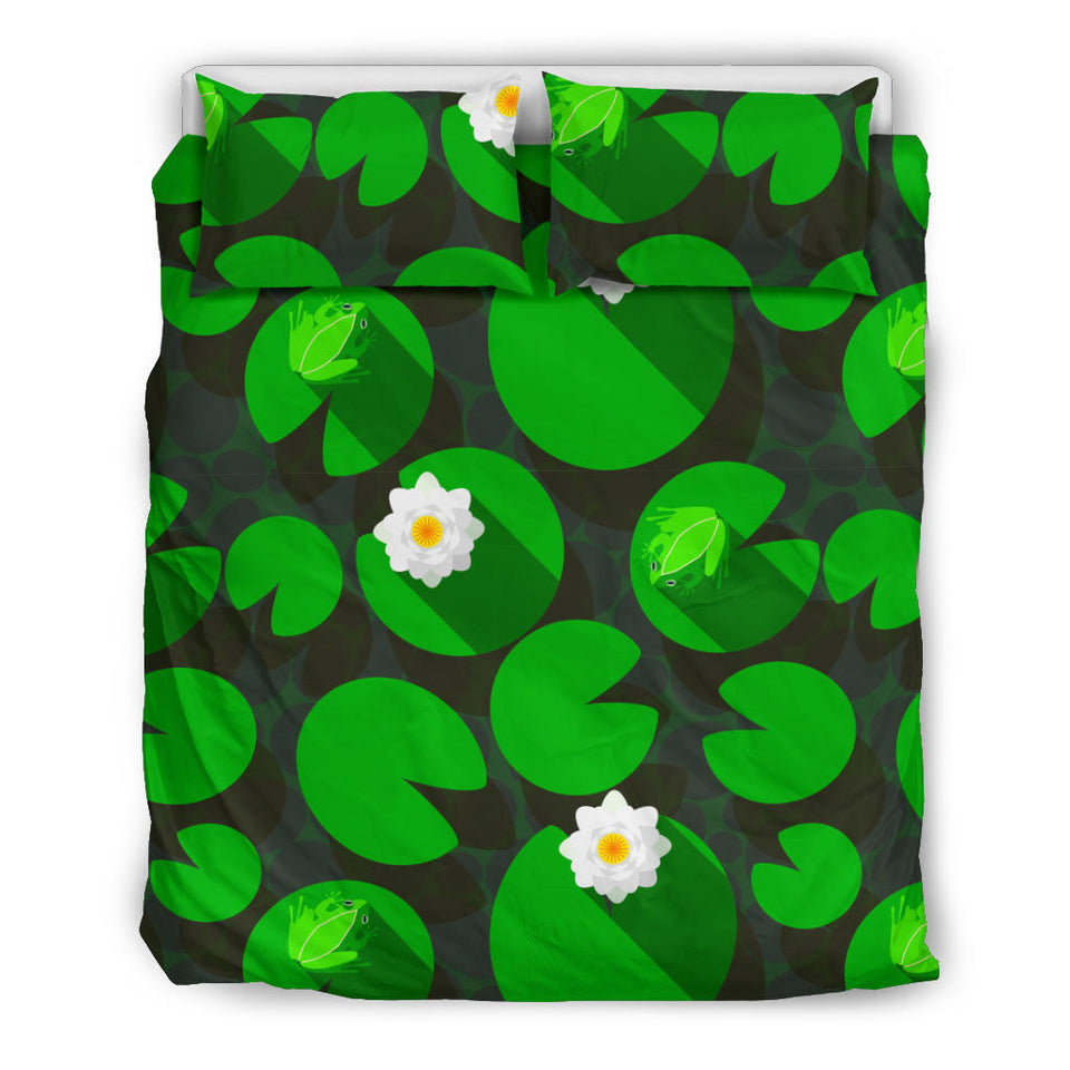 Frog Waterlily Pattern Bedding Set