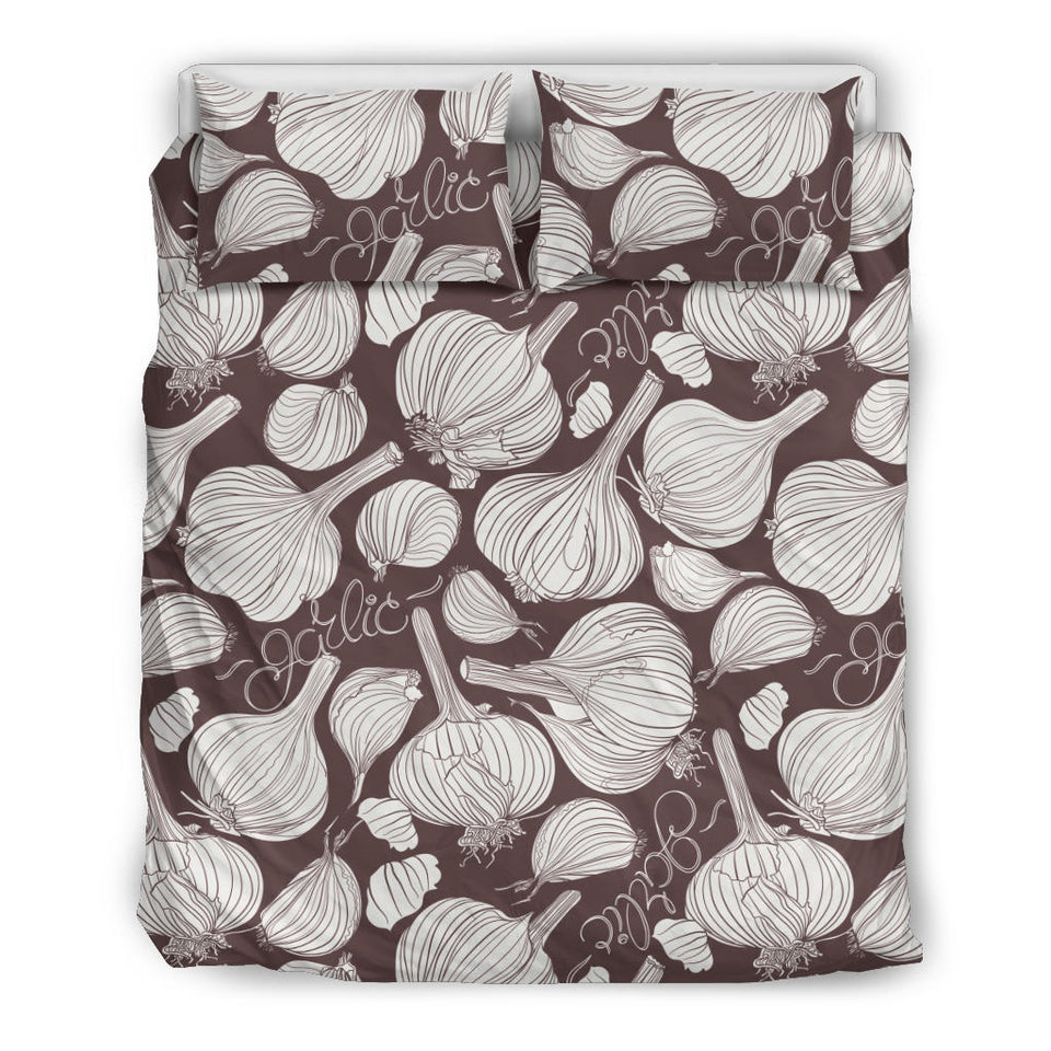 Garlic Bulb Dark Background Bedding Set