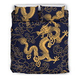 Gold Dragon Pattern Bedding Set