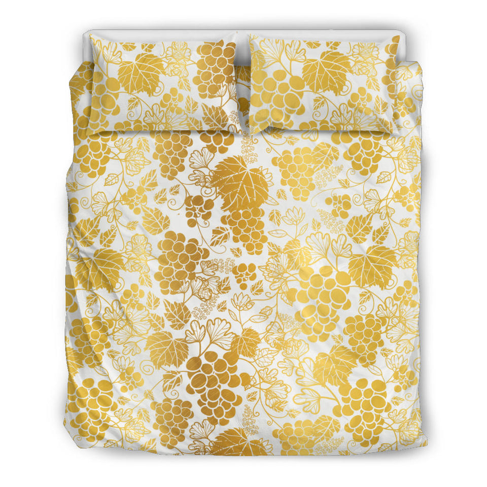 Gold Grape Pattern Bedding Set