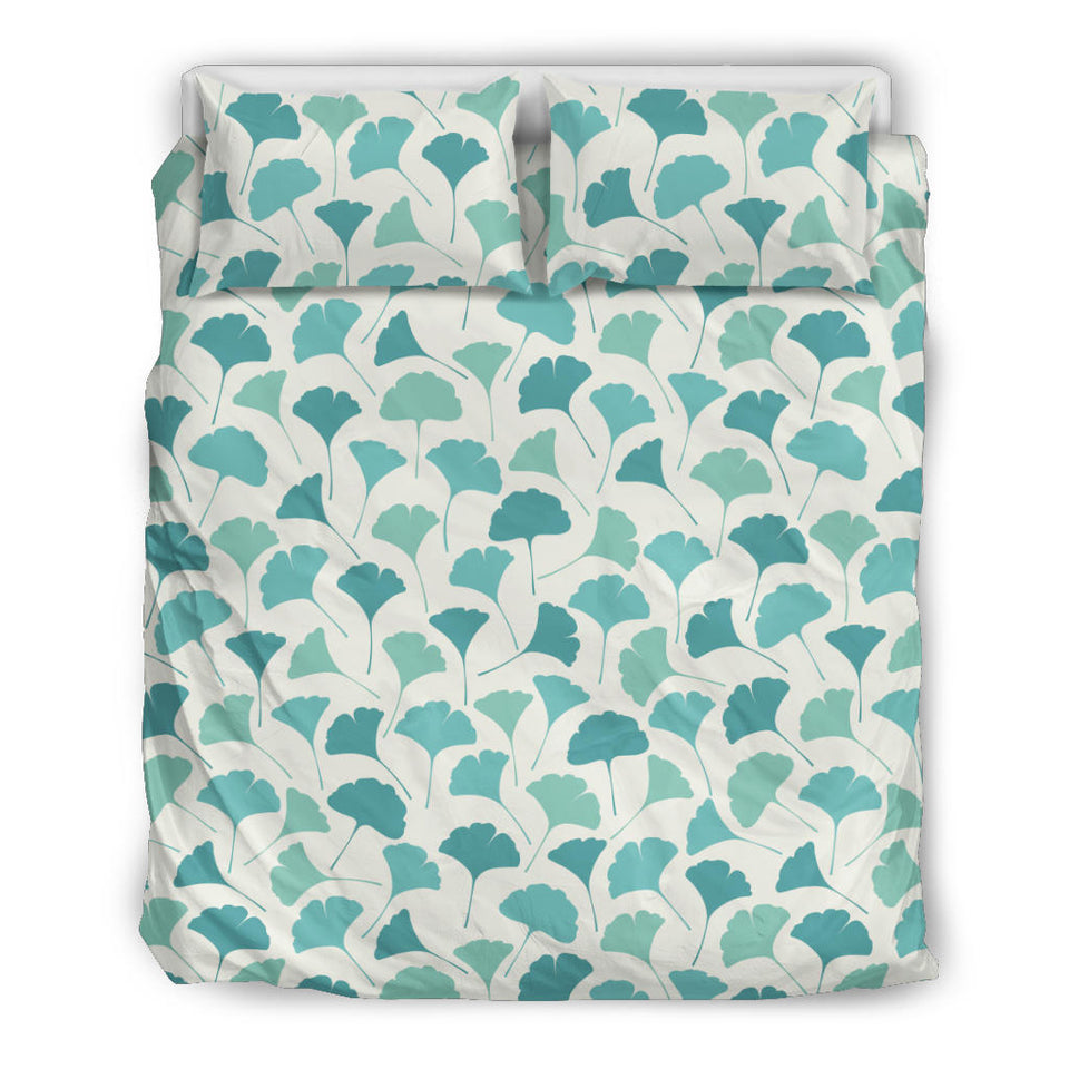 Green Ginkgo Leaves Pattern Bedding Set