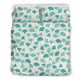 Green Ginkgo Leaves Pattern Bedding Set