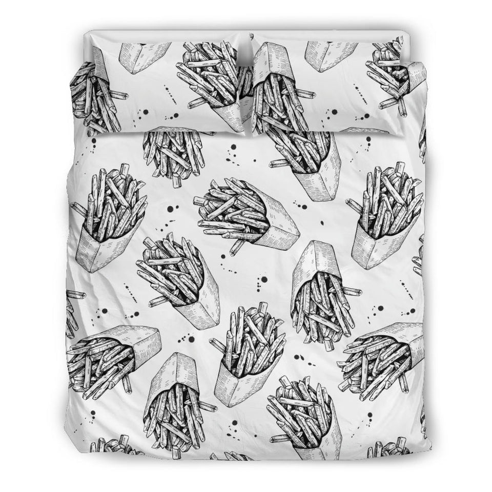 Hand Drawn French Fries Pattern Bedding Set
