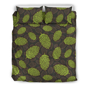 Hop Pattern Black Background Bedding Set