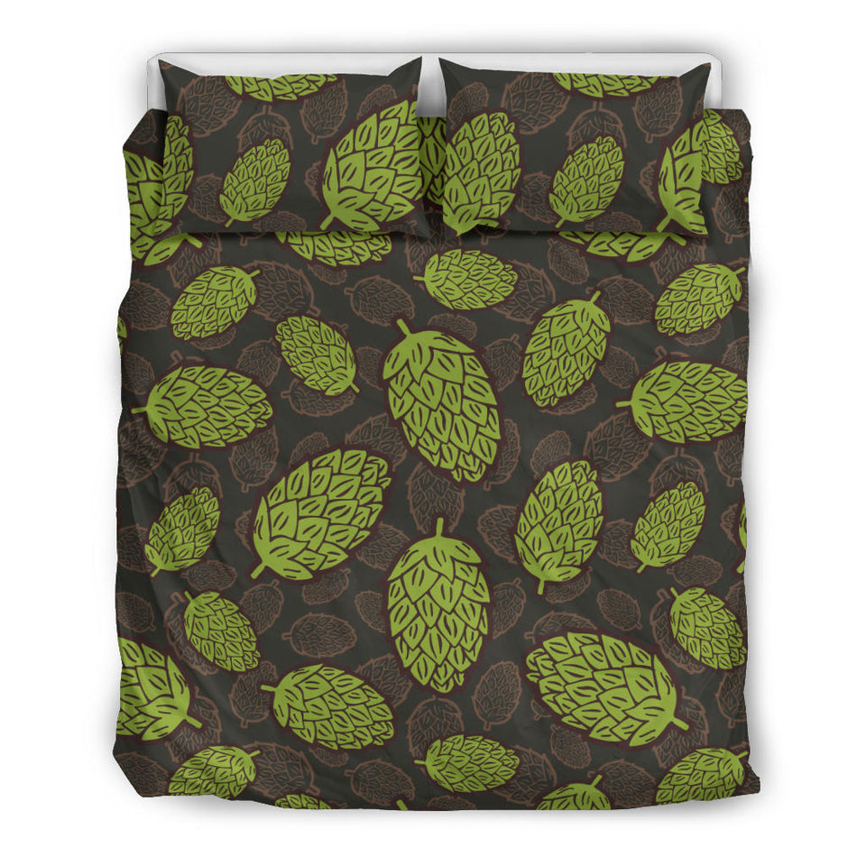 Hop Pattern Black Background Bedding Set