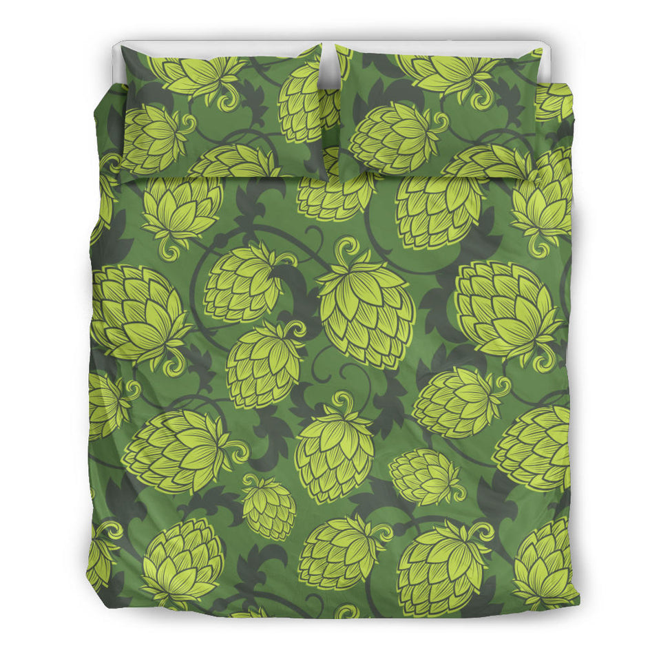 Hop Pattern Hop Cone Background Bedding Set