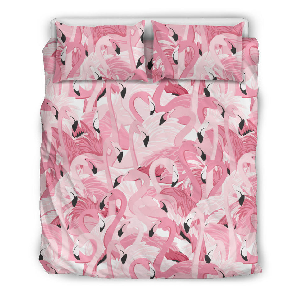 Pink Flamingos Pattern Background Bedding Set