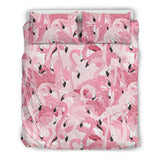Pink Flamingos Pattern Background Bedding Set