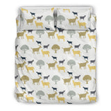 Silhouettes Of Goat And Tree Pattern Bedding Set