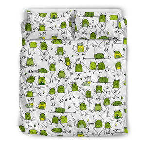 Sketch Funny Frog Pattern Bedding Set