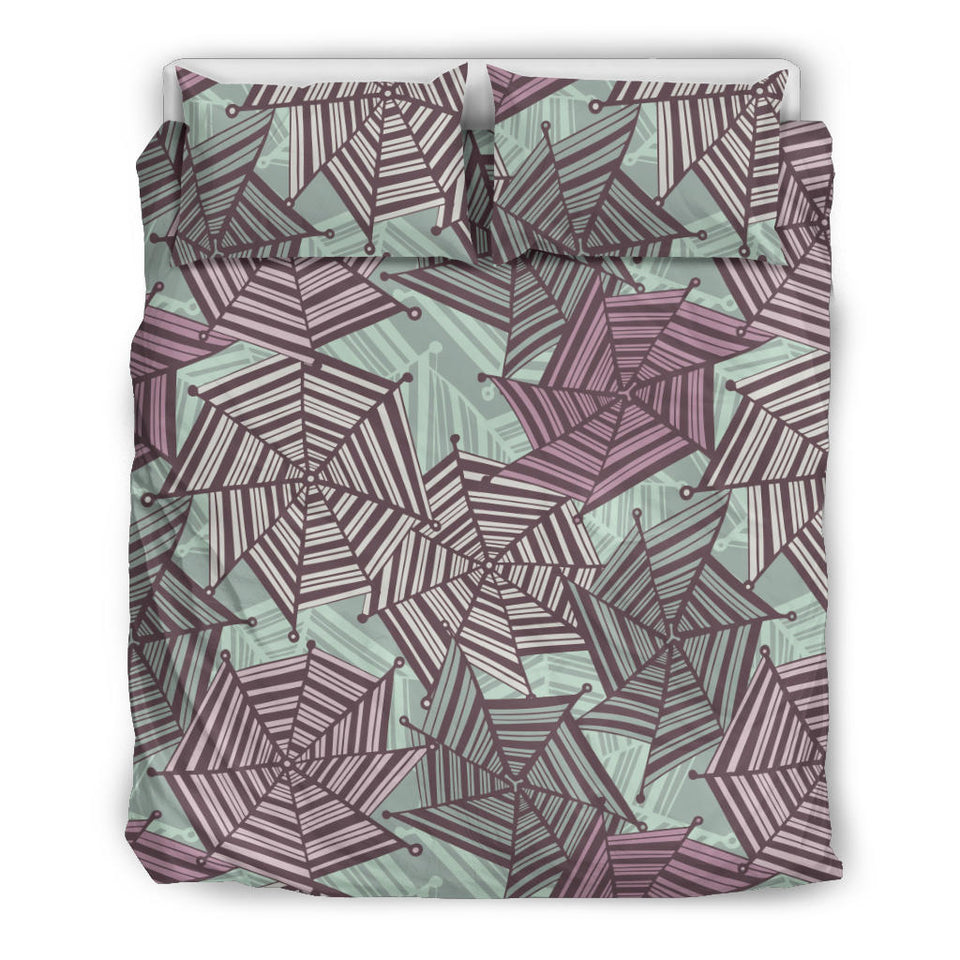 Spider Web Cobweb Design Color Pattern Bedding Set