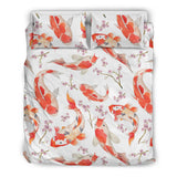 Watercolor Koi Fish Carp Fish Pattern Bedding Set