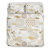 Beautiful Gold Japanese Pattern Bedding Set