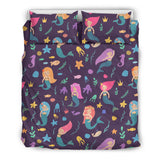 Beautiful Mermaid Fish Jellyfish Algae Other Marine World Bedding Set