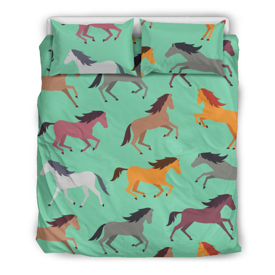 Colorful Horses Pattern Bedding Set