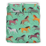 Colorful Horses Pattern Bedding Set