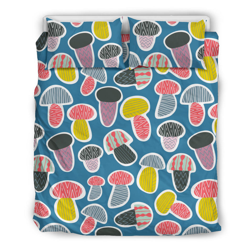 Colorful Mushroom Design Pattern Bedding Set