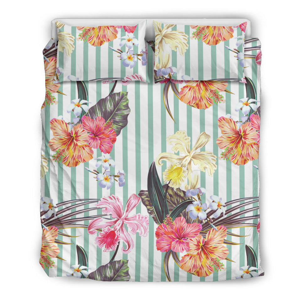 Colorful Orchid Flower Pattern Bedding Set