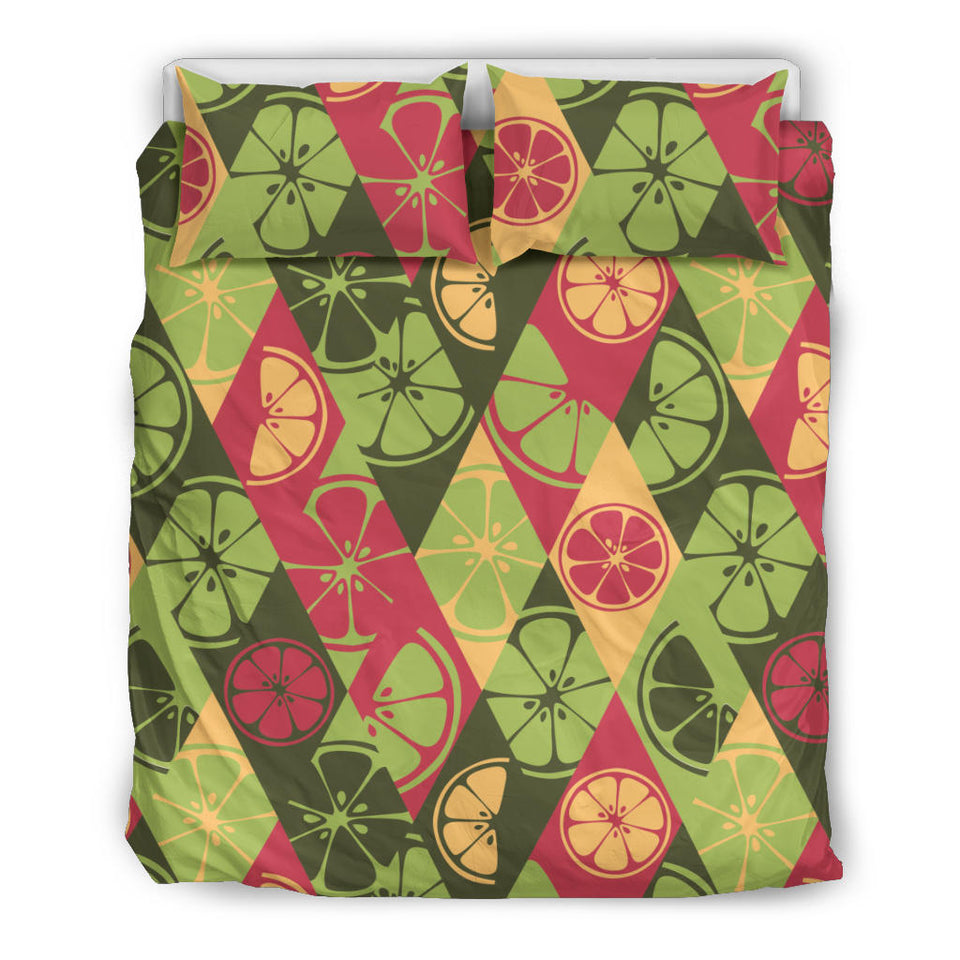 Cool Geometric Lime Pattern Bedding Set