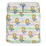 Cute Hand Drawn Mermaid Bedding Set