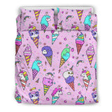 Cute Ice Cream Cone Animal Pattern Bedding Set