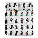 Cute Ninja Katana Sword Pattern Bedding Set