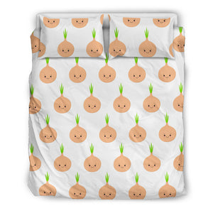Cute Onions Smiling Faces Bedding Set