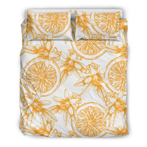 Hand Drawn Orange Fruit Pattern Bedding Set