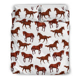 Horses Running Pattern Background Bedding Set