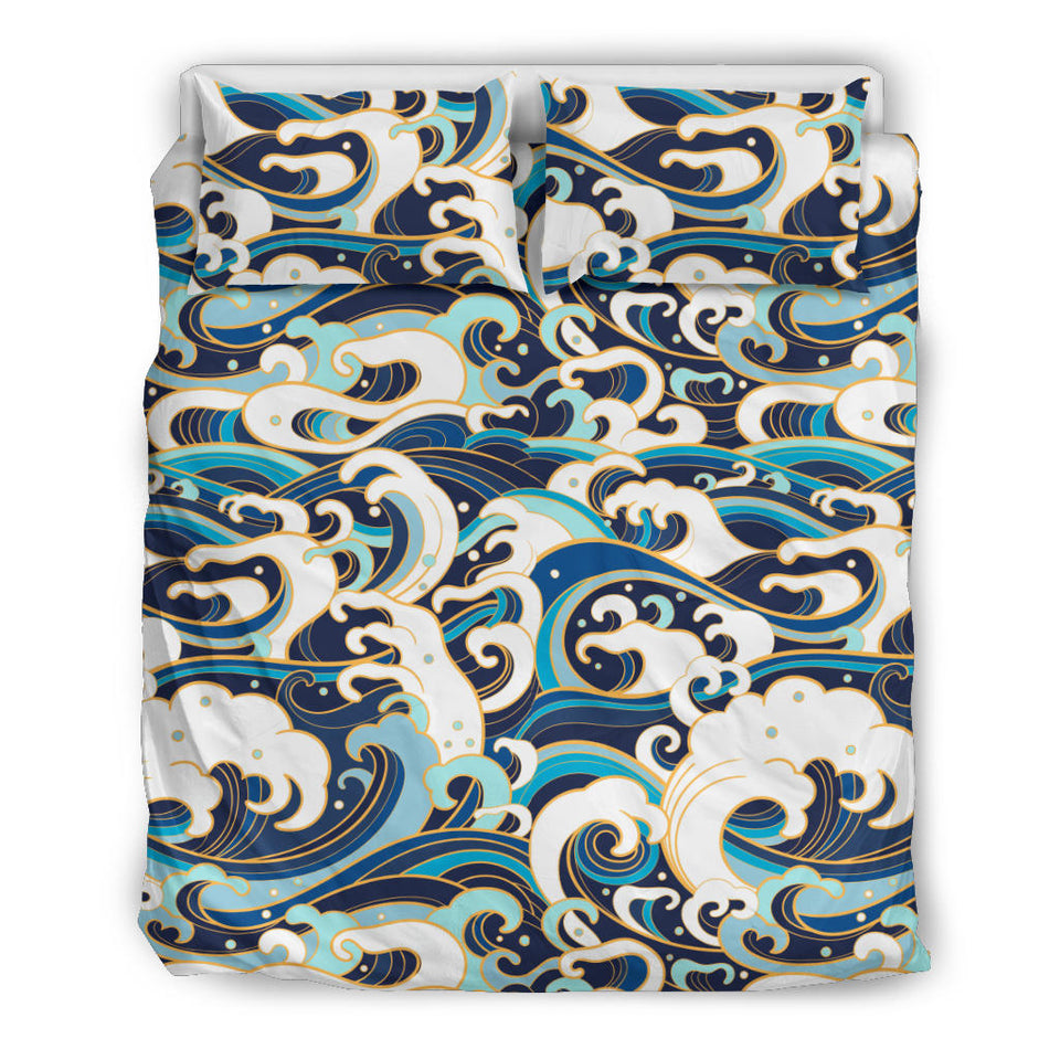 Japanese Wave Pattern Bedding Set