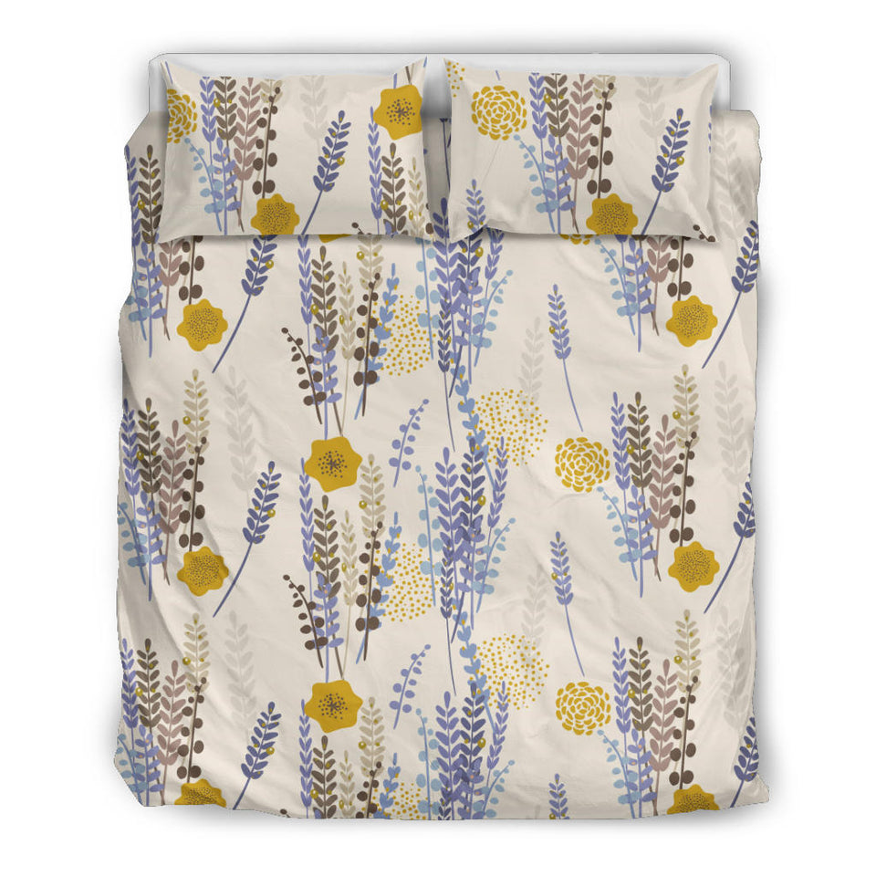 Lavender Modern Pattern Blackground Bedding Set