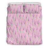 Lavender Pattern Pink Background Bedding Set