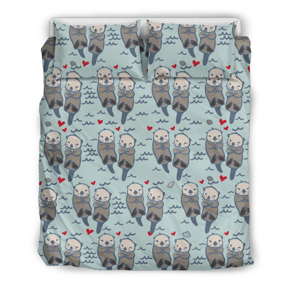 Lovely Sea Otter Pattern Bedding Set