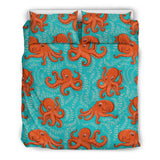 Octopus Turquoise Background Bedding Set