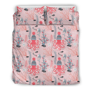 Octopus Winter Hat Garland Fish Candy Seaweed Coral Starfish Bedding Set