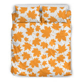 Orange Maple Leaf Pattern Bedding Set