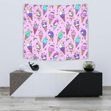 Cute Ice Cream Cone Animal Pattern Wall Tapestry