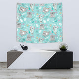 Cute Koalas Blue Background Pattern Wall Tapestry