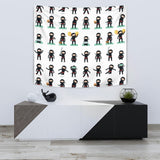 Cute Ninja Katana Sword Pattern Wall Tapestry