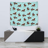 Horses Running Horses Rider Pattern Wall Tapestry