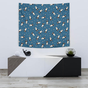 Cute Boston Terrier Dog Spattern Wall Tapestry